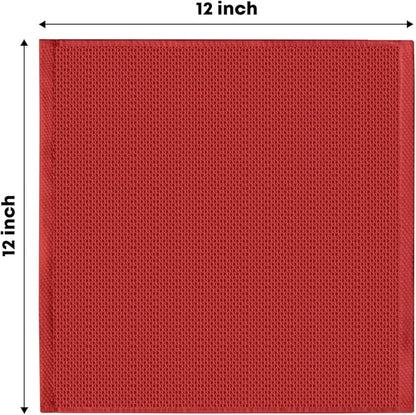 Artoid Mode 100% Cotton Dark Red Waffle Weave Kitchen Dish Cloths, 12x12 Inch Ultra Soft Absorbent Quick Drying Kitchen Dish Towels Set of 6