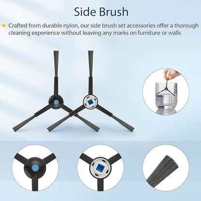 19Pcs Compatible with Ecovacs Deebot X8 Pro Omni,Yeedi S14 Plus Vacuum Cleaner Accessories Kit,1 Rubber Main Brush 1 Mop Roller 6 Side Brush 4 Hepa Filters 6 Vacuum Bags
