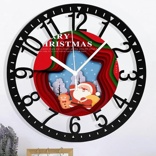 Wall Clock 10 Inch Silent Non-Ticking Modern Clocks Battery Operated - Analog Small Classic for Office, Home, Living Room,Bathroom, Kitchen, Bedroom, School,Snowman Clock