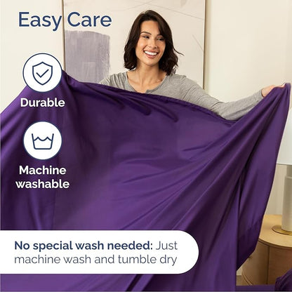 Cal King Size 4 Piece Sheet Set - Comfy Breathable & Cooling Bed Sheets Set - Hotel Luxury Bedding for Women, Men, Kids, Teens, Boys & Girls - Deep Pockets, Soft and Wrinkle Free - Oeko-Tex - Purple