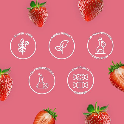 Colombina Bon Bon Bum Lollipops w/Bubble Gum Center, Strawberry Flavor, Individually Wrapped, Ideal for Party Favors and Gifts, 2 Pack (24 Count)
