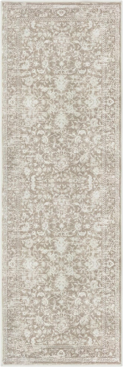 KILOCOCO Hallway Runner 2x6 Kitchen Runner Rug Printed Vintage Floral Washable Non-Slip Runners for Hallways Laundry Room Rugs Distressed Boho Rugs Runners for Bedroom, Beige