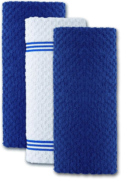 Infinitee Xclusives Premium Kitchen Towels - [Pack of 12] 100% Cotton Kitchen Hand Towels (15 x 25 Inches) - Dish Towels for Kitchen |Mighty Blue|