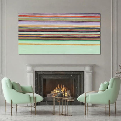 ZENPEE Green Abstract Wall Art with Wood Frame, Modern Canvas Prints Hanging Decor for Living Room, Office, Hallway, or Entryway | 24" x 48"