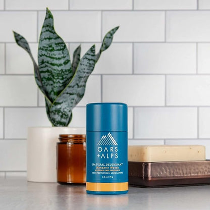 Oars + Alps Aluminum Free Deodorant for Men and Women, Dermatologist Tested and for Sensitive Skin, Vegan, Mandarin Woods, 1 Pack, 2.6 Oz