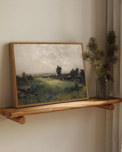 InSimSea Framed Canvas Wall Art Vintage Decor, Wilderness Landscape Painting Pictures for Bedroom Wall Decor, Vintage Wall Art for Living Room, Farmhouse Dining Room Decorations, 12"x16"
