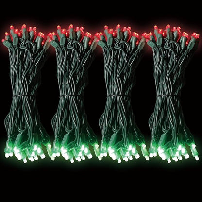 1200LED (24pk of 50L) String Lights, LED Christmas Lights, 6" SPACING,Green Wire, Red and Green