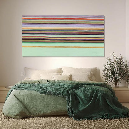 ZENPEE Green Canvas Wall Art - Modern Wall Decor Hanging Decor, Eclectic Wall Art, Dining Room Wall Decor, Room Posters for Living Room, Bedroom, Office Entryway, Hanging Art, 29" x 58"