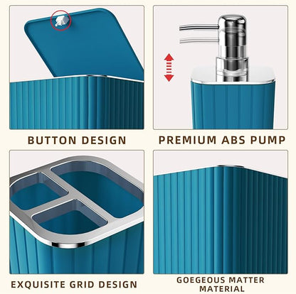Bathroom Set - 28PC Gorgeous Teal Bathroom Set with Shower Curtain, Bathroom Accessory Set, Bathroom Sets with Shower Caddy