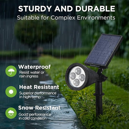 InnoGear Solar Lights Outdoor Waterproof Solar Garden Light for Outside Yard Landscape Lighting Pathway Spot Lights Spotlight Wall Light Auto On/Off, Pack of 6 (White)