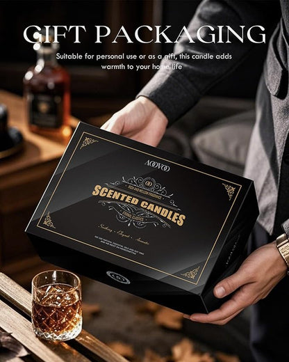 AOOVOO Scented Candles Gift Set - 6 Pack Men Candles for Home Scented, 42 oz Soy Candle for Men, 300 Hour Long Lasting Candle Set for Birthday, Father's Day, Valentine, Christmas, Anniversary