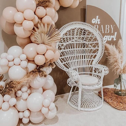 100pcs Sand White Balloons - 18 inch, 12 inch, 10 inch & 5 inch Party Nude White Balloons for Birthday, Baby Shower, Wedding & More