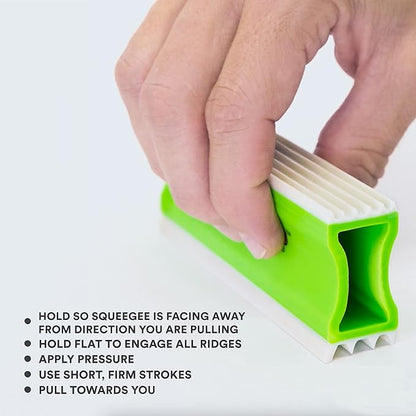 FurDozer Pet Hair Remover & Auto Detailing Tools - Cat & Dog Hair Remover for Carpets, Car Interiors, Couches, Bedding, & Pet Furniture (Green, X3 MEGA - 10" Long)