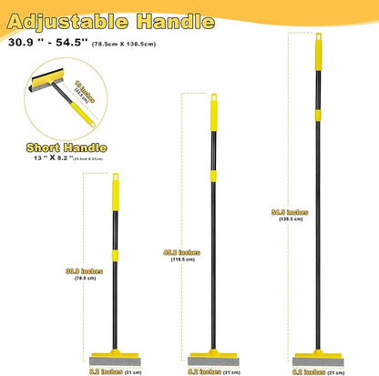 NEWE Window Squeegee with Extension Pole, 54.5 inches Car Windshield Washer Kit with Sponge, Extendable Shower Glass Cleaner Tool for Home Cleaning Mirror Auto Truck (Short Handle Included)