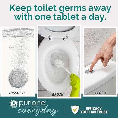EveryDay 3.3g All Purpose Disinfecting & Cleaning Tablets, Advanced Formula, Effective on Stains, Mildew & Bacteria, Ideal for Toilet Bowl Cleaning Inside & Outside, Bleach-Free, Neutral pH