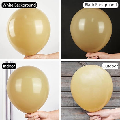 PartyWoo Tan Balloons 50 pcs 12 Inch Light Brown Neutral Boho Coffee Balloons for Wedding Baby Shower Gender Reveal Graduation Safari Woodland Birthday Party Decorations Tan-F19