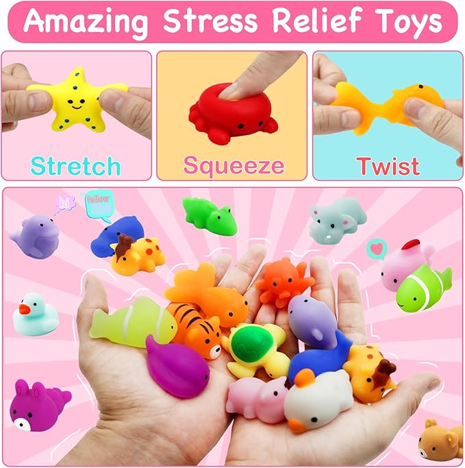 28 Pack Mochi Squishes Valentines Day Gifts for Kids Classroom, Valentines Day Cards for Kids School, Valentines for Class Valentines Exchange Cards Party Favors Classroom Exchange Gift Set