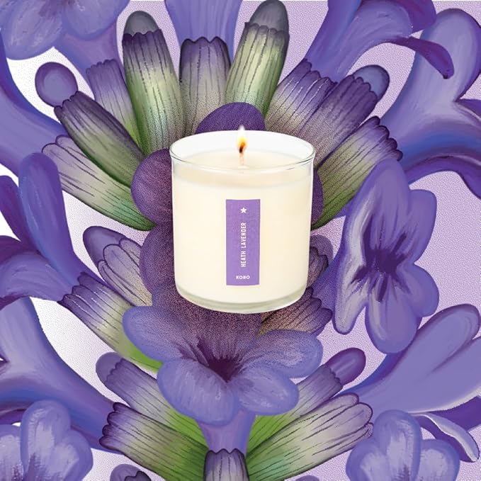 KOBO Heath Lavender Candle with Plantable Box (9 oz) | Plant The Box Collection, 100% Pure Soy Wax Candles | Hand-Poured in USA | Long Lasting 60 Hour Burning Candles | Scented Candles for Home