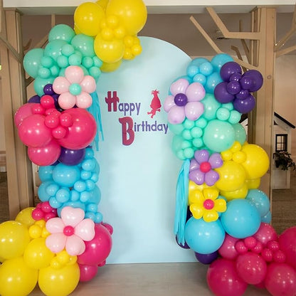 Pink Purple Blue Balloon, 60 Pcs 12 Inches Hot Pink Metallic Purple Teal Yellow Balloons Confetti Balloons for Kids Baby Shower Magic Theme Birthday Engagement Party Decoration