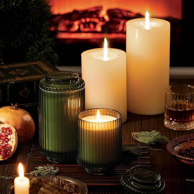 LA JOLIE MUSE Pomegranate & Pine Candle, Candles for Home Scented, Holiday Candle Gifts for Women&Men, Natural Soy Candles, Luxury Jar Candle, 11oz
