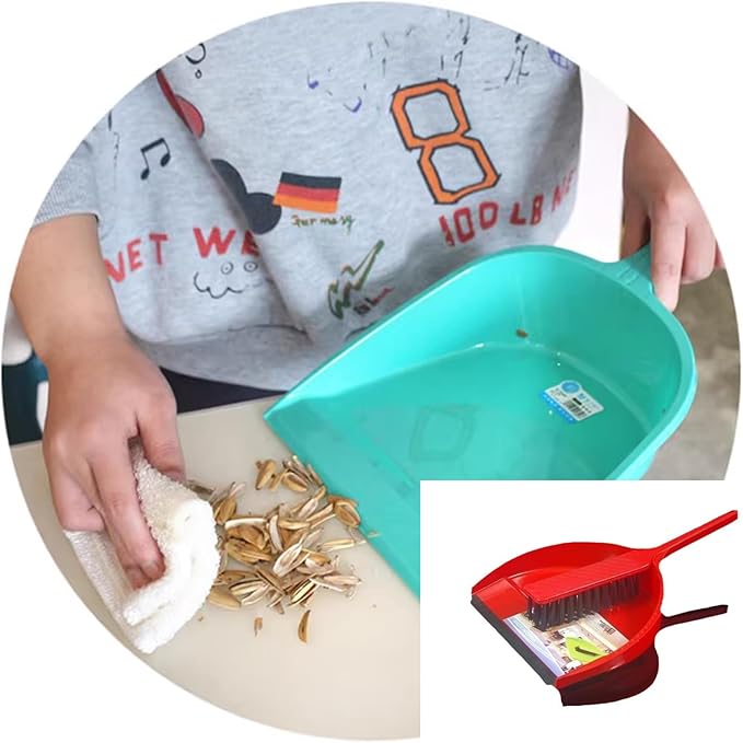 Dustpan and Brush Sets, 2 Sets Plastic Mini Dustpan and Brush, Cleaning and Combo, Tiny Cleaning Broom