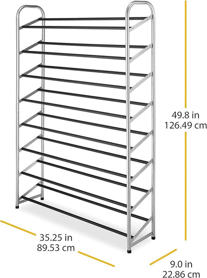 Whitmor 8 Tier Shoe Tower - 40 Pair - With Non-Slip Racks