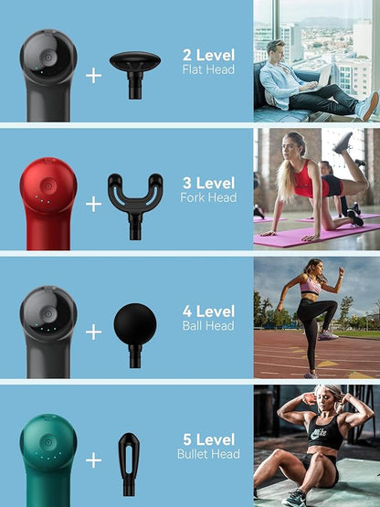 Super Mini Massage Gun, Percussion Deep Tissues Muscle Massager, Compact Sports Travel Massage Gun, Portable Handheld Massager for Office Gifts for Her, Home, Athletes