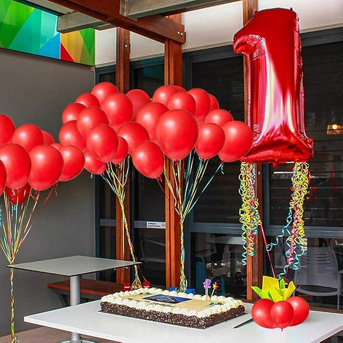 Red Balloons 12inch 100pcs Red Latex Balloons for Red Blue White Decoration Decoration.Baby Shower Birthday Valentine's Party Latex Balloons