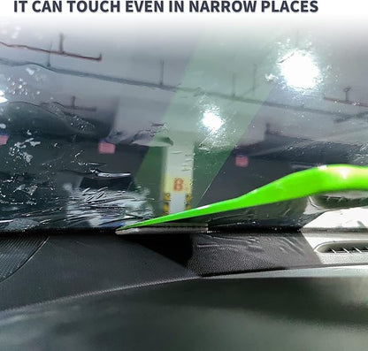 NEWISHTOOL Window Tint Tools Bulldozer Squeegee Kit, Green Wide Mouth & Scrubber Paddle Scraper with Spare Scouring Pads for Windshield Cleaning Window Film Installing, Long Handle Tint Tools