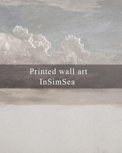 InSimSea Framed Canvas Wall Art Vintage Decor, Home Decor Classical Oil Painting Cloud Study Large Wall Decorations for Living Room, Canvas Pictures Art for Bedroom Bathroom Gallery, 16"x24"