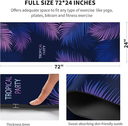 nuveti Yoga Mat Print Extra Thick TPE Non Slip Fitness Exercise Mat with Carrying Bag,72"x24" Extra Thick 6MM Exercise & Workout Mat for Yoga, Pilates Fitness and Floor Exercises