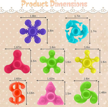 100pcs Bulk-Mini Finger Fidget Spinner Toys, Stress Relief Sensory Toys for Kids Teens Adults, Birthday Party Favors Gifts Christmas Stocking Classroom Prizes Supplies Valentine's Day Gifts