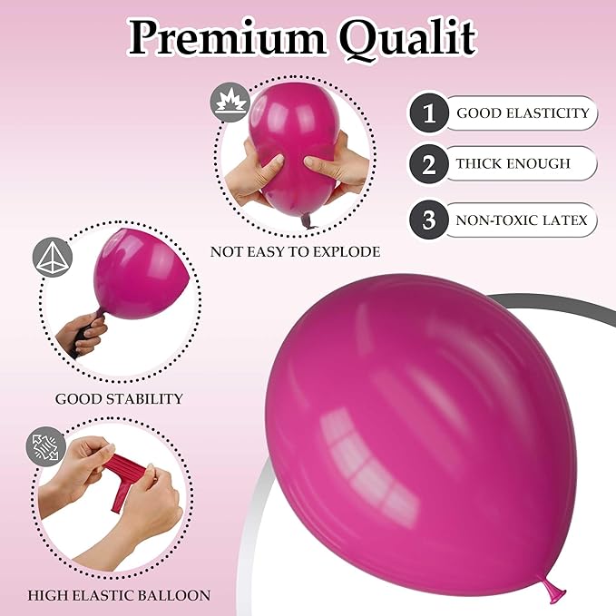 130PCS Rose Red Balloons, Latex Balloons Different Sizes 18/12/10/5 Inch, Helium Balloons with Ribbon, Party Balloon Set for Birthday Wedding Graduation Anniversary Baby Shower Decoration