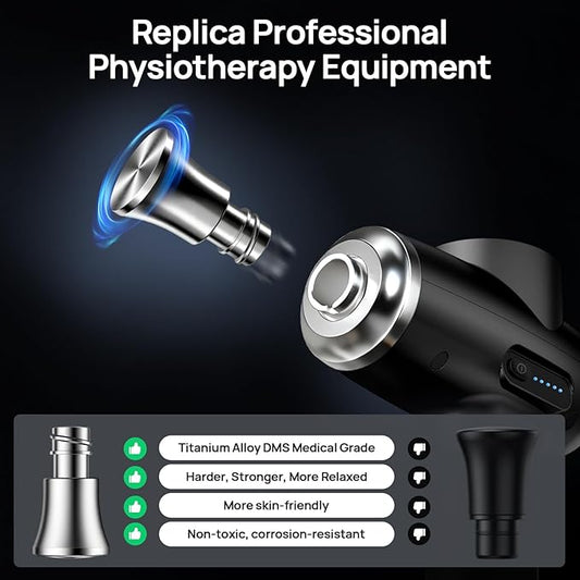 Professional Muscle Massage Gun Deep Tissuewith Metal Head Therapy, Portable Handheld MuscleMassager, Percussion Back Body Masajeador 12mm Amptitude for Athletes, Runner, Gifts for Men Women