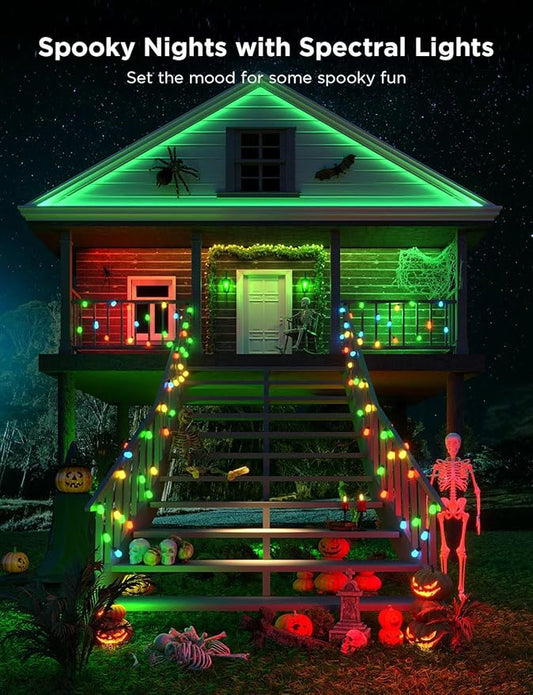 Govee S14 Bulb Outdoor String Lights 2, 48ft Smart RGBIC Warm White Patio Lights with 15 LED Bulbs, 111 Scene Modes for Outdoor Decor, Works with Alexa, Google, Matter, APP Control, IP66 Waterproof