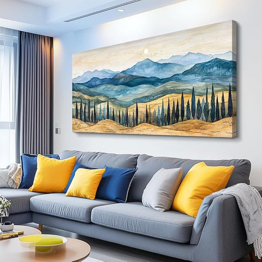 ZUITINGHUA Canvas Wall Art For Living Room Large Wall Decor For Office Bedroom Decorations Mountains Landscape Pictures Abstract Painting Artwork Room Wall Mural Aesthetic Home Decor 30x60 In