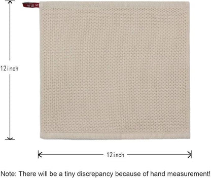 Mia'sDream Natural Cotton Dish Cloths Dish Rags, Waffle Weave Kitchen Dish Towels, Soft Dish Cloths for Washing Dishes, Absorbent Kitchen Hand Towel Washcloths, 12inchx12inch 6 Pack (Beige)