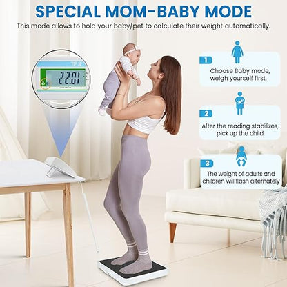 Medical Grade Floor Scale Professional Physician Scale 660lb Wrestling Scale for Body Weight Bariatric Scale Heavy Duty Easy to Read Separate Display Screen for Home, Hospital & Physician Use