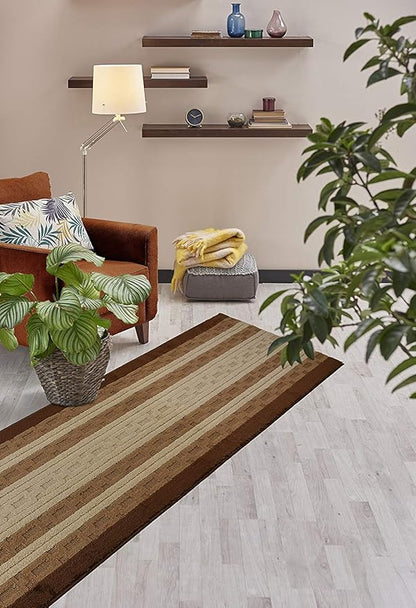 Custom Cut Hallway Runner Rug, Slip Resistant, 31 Inch Wide X Your Choice of Length, Chain Brown, 31 Inch X 9 feet