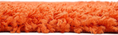 Unique Loom Solid Shag Collection Area Rug (8' Square, Tiger Orange)