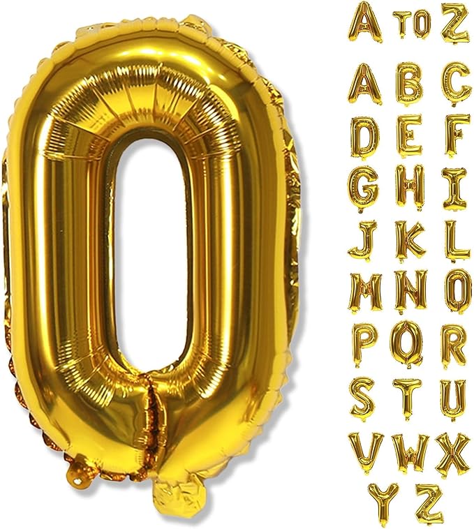 Foil Letter Balloons 40 Inch, Giant Alphabet O Customize Balloons, Large Self Inflating Name Balloon Letters Gold Decor, Helium Custom Letter Balloons for Women Birthday Party Decoration Supplies