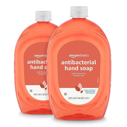 Amazon Basics Liquid Hand Soap Refill, Light Moisturizing, Triclosan-Free, Citrus, 50 Fl Oz (Pack of 2) (Previously Solimo)