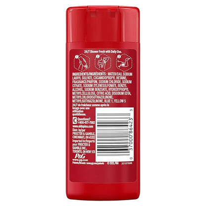 Old Spice Refreshing Body Wash for Men, 3X Defense, 24/7 Shower Fresh with Long Lasting Scent, Travel Size, Red Collection, Swagger with Cedarwood Scent, 3 oz