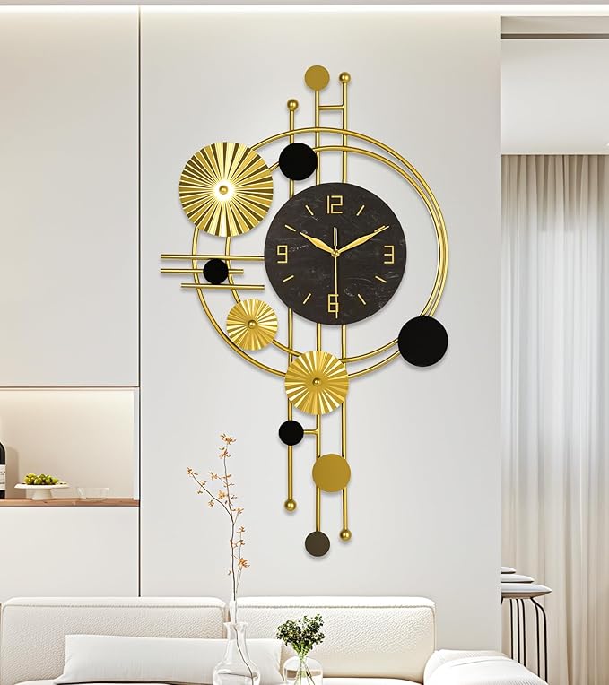 Large Wall Clock, Modern Clocks for Living Room, Geometric Design - Silent Wall Clock, Battery Operated, for Living Room,Bedroom,Kitchen,Study or Entryway Decor-30
