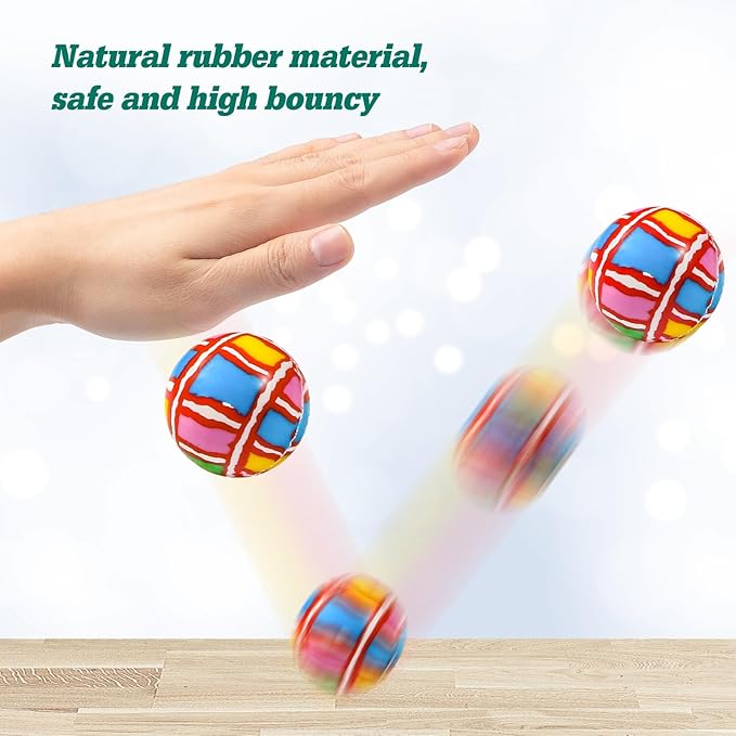 50 Pieces 27 mm Mixed Pattern Colorful Bouncy Balls for Kids Assorted Bouncy Balls Toys for Kids Party Favors, Birthdays Party Favors, Classroom Prizes