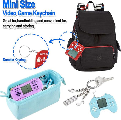 12 Pcs Video Game Party Favors, Mini Video Games Keychain, Gamer Birthday Party Decorations, Gamer Party Favors for Kids 8-12, Classroom Prizes, Goodies Bags Stuffer, Backpack-Macaron color