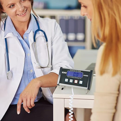 SIKE Digital Physician Scale, Medical Floor Scale for Body Weight, 550 lb Limit Professional Weight Scale, Portable Easy to Read Digital Display, Heavy Duty, Pound & KG Settings, 12.5" x 12" Platform