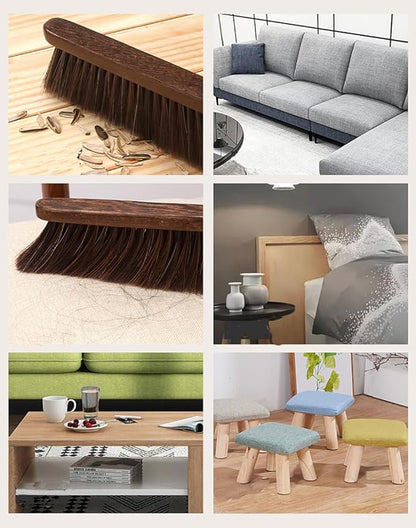 2PCS Soft Bristle Dusting Brushes, Counter Duster Bed Sheets Debris Cleaning Hand Broom for Car/Bed/Couch/Draft/Garden/Furniture/Clothes, Blue, Green, Pink (Brown)