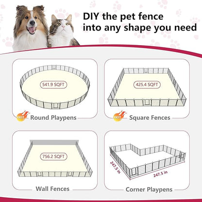 Dog Playpen 32" Height 36 Panels Portable Fence Outdoor for Yard Puppy Playpen Indoor Dog Pen Outdoor for Medium/Small Animals, Heavy Duty Pet Playpen RV, Camping, Yard