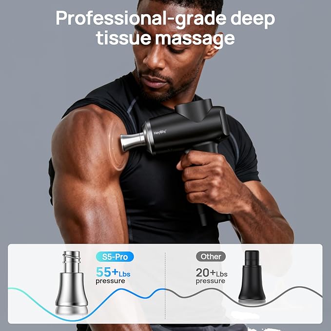 Professional Muscle Massage Gun Deep Tissuewith Metal Head Therapy, Portable Handheld MuscleMassager, Percussion Back Body Masajeador 12mm Amptitude for Athletes, Runner, Gifts for Men Women